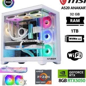 Resim Xaser Delux X08 R7-5700X 32 GB 1 TB SSD RTX5050 Dos Oyuncu Masaüstü Bilgisayarı 