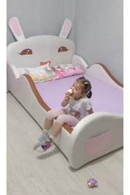 Resim Puf Bebe Montessori Serisi_tavşanlı Çocuk Ve Bebek Yatağı 120x200 Ölçüde (İÇ YATAK DAHİLDİR) 