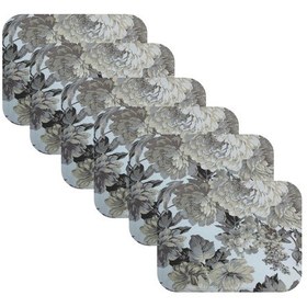 Resim Knsz oturma minderi 6 lı artis&mutlu çiçek gri kumaş tel bar taburesi sandalyesi için 