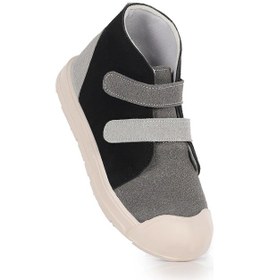 Resim Kiko Kids Mufasa İlk Adım Cırtlı Erkek Bebek Günlük Bot Ayakkabı Siyah - Gri Siyah - Gri 