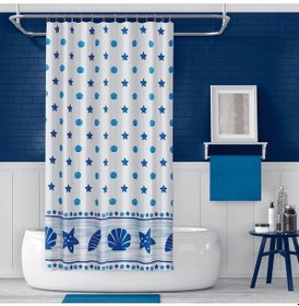 Resim Banyo Duş Perdesi 4910 110x200 Perde Borusu Askı Aparatı 90x130 Hediyeli Çok Renkli 