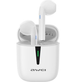 Resim Awei T21 Bluetooth V5.0 Ture Kablosuz Spor Tws Kulaklık Ve Şarj Kutusu Beyaz 