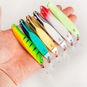 Resim 6 adet Glowing Lure ile birlikte olan Balıkçılık Aletleri Kaşığı, 5 ila 40 gram arasında ağırlığı olan, Dikiz ve saç tokası ile birlikte tasarlanmış. 