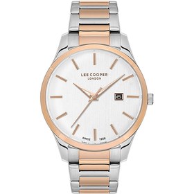 Resim Lee Cooper LC07621.530 Erkek Kol Saati – 44mm Silver-Rose Kasa, Takvimli Şık Tasarım 