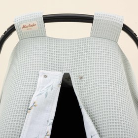 Resim Puset Örtüsü - Çift Taraflı - Açık Yeşil Petek - Yapraklar 