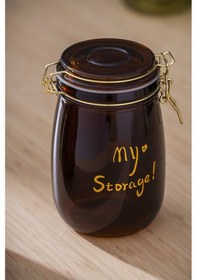 Resim Acar Pierre Klipsli Kapaklı Kavanoz Seti - 17 Cm Kahverengi 