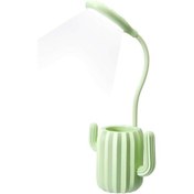 Resim Öğrenci Gözleri Koruyucu Kaktüs Masa Lambası Led Şarj Edilebilir Masa Lambası Yeşil 