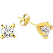 Resim Swarovski Taşlı 316L Çelik Antiallerjik Altın Kaplama Bayan Çelik Küpe N11.1150 Altın 