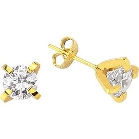 Resim Swarovski Taşlı 316L Çelik Antiallerjik Altın Kaplama Bayan Çelik Küpe N11.1150 Altın 