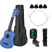 Resim 21 Inç Renkli Akustik Soprano Ukulele Ukelele Uke Kiti Mavi 