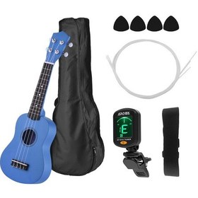 Resim 21 Inç Renkli Akustik Soprano Ukulele Ukelele Uke Kiti Mavi 