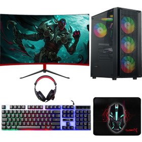 Resim Turbox TX8493 i5-6400 16 GB 512 GB SSD RTX3050 23.6" Free Dos Oem Paket Masaüstü Oyuncu Bilgisayarı 