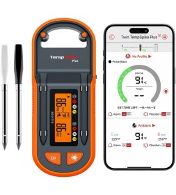Resim Thermopro TP972 Şarjlı 182M Kablosuz Alarmlı 2problu Telefon Kontrollü Profesyonel Gıda Termometresi 