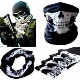 Resim İda Esnek Kumaş Kuru Kafa Iskelet Maske Motorcu Kar Maskesi-Boyunluk-Maske-Baf-Ağızlık 