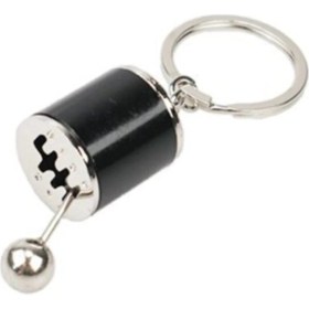 Resim Buffer Hareketli Araba Vites Anahtarlık Altı Hız Manuel Vites Dişli Shifter Topuzu Metal Anahtarlık 