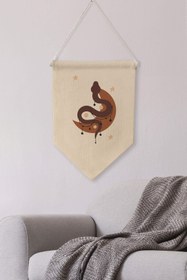 Resim Salon Duvar Dekoru, Pinterest Oda Dekoru, Boho Kanvas Flama Askılı Duvar Örtüsü Ve Süsü NO:490 - Renkli - 10 / 50 x 70 