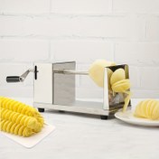 Resim 1 adet Paslanmaz Çelik Manuel Patates Spiral Kesici - Kare Bıçaklı Sebze Dilimleyici, Çip Yapıcı, BBQ ve Mutfak Kullanımı İçin, Dayanıklı ve Kullanımı Kolay, Mutfak Sebze Dilimleyici | Kare Bıçaklı Tasarım | Dayanıklı Yapı, Patates Dilimleyici 
