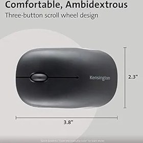 Resim Kensington Pro Fit Bluetooth mobil fare (3.0 veya 5.0), iki elle kullanılabilir, küçük çalışma masaları ve ofisler için ideal, Windows, Mac ve krom uyumlu, K74000WW 