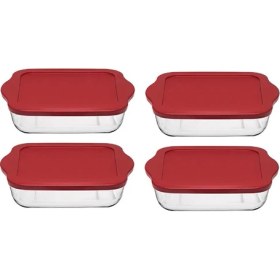 Resim Paşabahçe Borcam Kare Silikon Kapaklı 59034 4'lü 