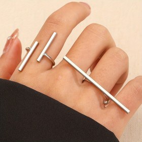 Resim Erkekler ve kadınlar için günlük giyim, partiler ve festivaller için uygun, tüm mevsimler için uygun, ayarlanabilir açıklıklara sahip, şık, yaratıcı, basit, çok yönlü ve zarif 1 kelime geometrik çizgi dekoratif halkalar 