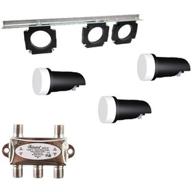Resim Atlanta Üçlü Lnb Aparatı + 3 Adet Inverto Single Lnb + Ads-01 1/4 Diseqc Switch 