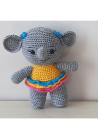 Resim Amigurumi Örgü Oyuncak Fil 