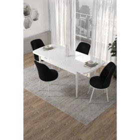 Resim Canisa Concept Canisa Via Serisi 80X132 Açılabilir Beyaz Yemek Masa Takımı 