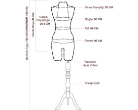 Resim Manken İstanbul Ahşap Kollu Pantalon Giyebilen Terzi Mankeni 