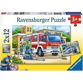 Resim Ravensburger 2x12 Parça Polis ve İtfaiye Çocuk Puzzle 75744 