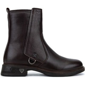 Resim Tamer Tanca Kadın Hakiki Deri Kahverengi Topuklu Bot 1065 3450 Bn Bot Sk25-26 Kahve Dr Kahverengi 