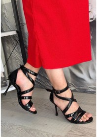 Resim Mariya Siyah Rugan Topuklu Ayakkabı Siyah3 