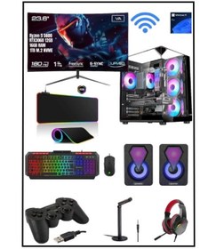 Resim RAMTECH BİLGİSAYAR KETO Ryzen 5 5600 RTX 3060 12GB 16GB Ram 1Tb M.2 NVME 23.6'' 180Hz Curved Gaming Masaüstü Bilgisayar 