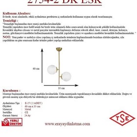 Resim Eray Aydınlatma Opal Camlı 2li Eskitme Avize Eskitme 