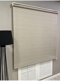 Resim Lüks Güneşlik Düz Stor Perde, Bej, 190 x 260 