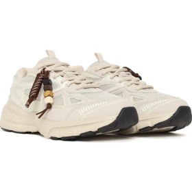 Resim Derimod Kadın Bej Bağcıklı Kalın Tabanlı Charmlı Sneaker 26PFE496114 