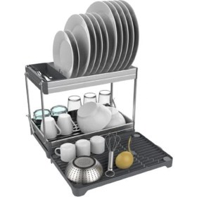 Resim Primanova Bianka Bulaşıklık Katlanabilir 2 Katlı Alüminyum 