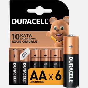 Resim Duracell Basic Kalem Pil 6'Lı AA 