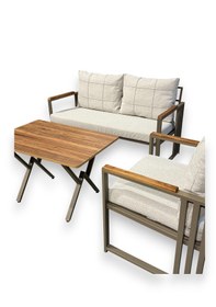 Resim Fatsa 2+1+1+sehpa Bahçe Balkon Mutfak Takımı Krem 