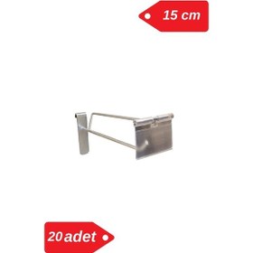 Resim 15 Cm - 20 Adet Galvaniz Etiketli Tel Pano Kancası Raf Askısı Galvaniz 