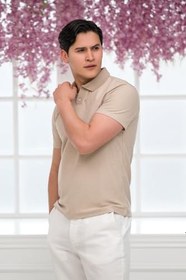 Resim Slimfit Spor Örgü Kumaş Tek Düğme Polo Yaka T-shirt 