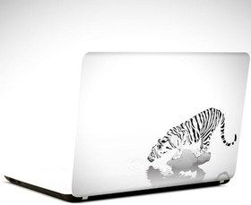 Resim Kaplan Siyah Beyaz Laptop Sticker 15.6 inch (38X27CM) 