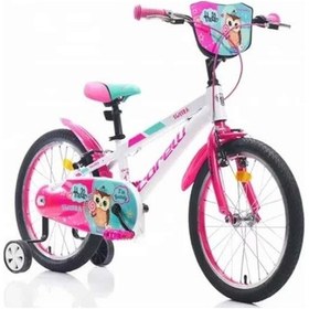 Resim Corelli Swera 20 Jant Beyaz Pembe Yeşil Kız Çocuk Bisikleti 25cm Kadro 5-7 Yaş Beyaz - Pembe 