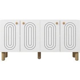 Resim 8202-1dd Kb150 Konsol, Tv Ünitesi Beyaz-safirmeşe Beyaz-safirmeşe 