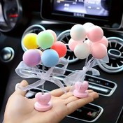 Resim 2 adet Yaylı Aşk Kalp Balonları - Sevimli Araba Gösterge Paneli Süsleri, Reçine Malzeme, Pastel Renkler, Çiftler İçin Romantik Hediye, Araba İçi Aksesuarı 