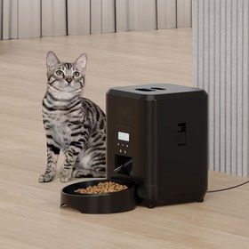 Resim Akıllı Otomatik Kedi Yemlik Düğme Kontrollü, Zamanlanmış Miktarlı Yem Dağıtıcı, Kediler ve Köpekler için Yavaş Besleme Makinesi, USB/Pil Gücü, 5V 1A Fiş 