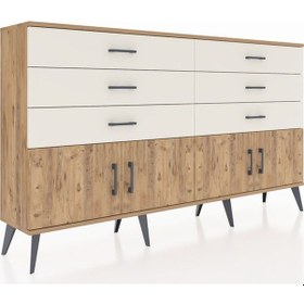Resim Arges Konsol 2 Raflı 6 Çekmeceli 4 Kapaklı 176x30x99 Çam-çam/ayta Çam-çam/aytaşı 