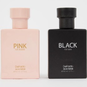 Resim Defacto Erkek Black Parfüm 50 ml Kadın Pink Parfüm 50 ml 2'li Set Hediye Seti X9643azns 