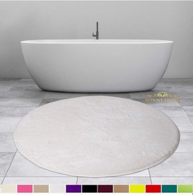 Resim Bonny Home Elite Beyaz 100x100 Cm Yuvarlak Peluş Banyo Paspası Ka Beyaz 