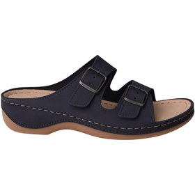 Resim MODA Ortopedik Çift Tokalı Siyah Rahat Ev Terliği Günlük Kadın Terlik 