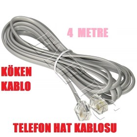 Resim 4 Metre Dört Mt Köken Modem Telefon Asdl Vdsl Hat Kablosu 2Li 